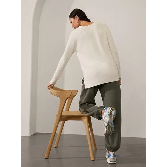 Athleta Hanover V-Neck Sweater Magnolia White Chunky Thick Knit Plus Size 2X - Picture 11 of 13